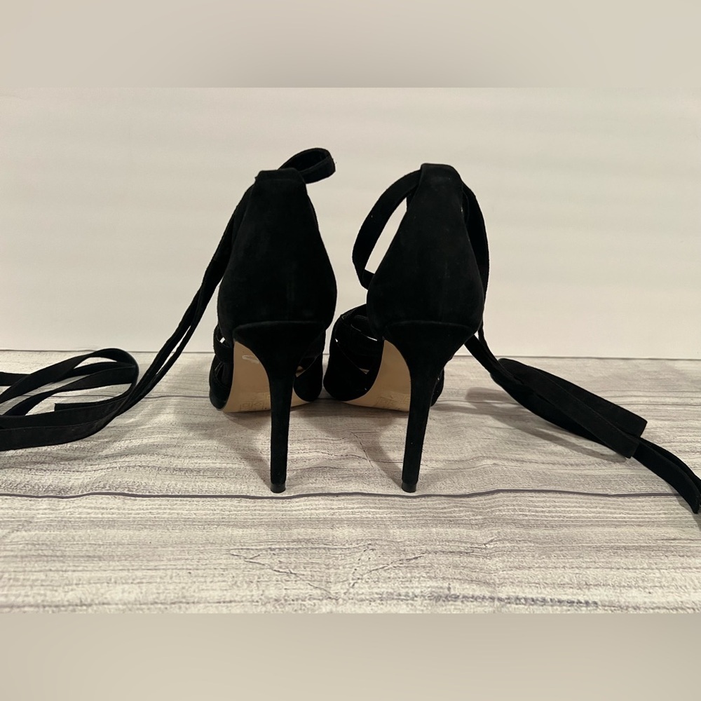 ALDO Black Suede Stiletto Heels with Straps/size 6 - Picture 9 of 14